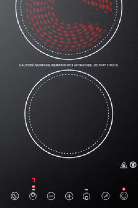 12" Wide 230V 2-Burner Radiant Cooktop CR2B23T3B