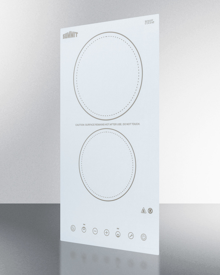 12" Wide 230V 2-Burner Radiant Cooktop CR2B23T4W