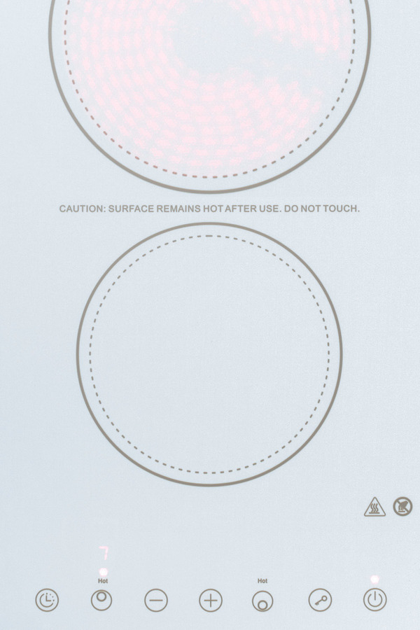 12" Wide 230V 2-Burner Radiant Cooktop CR2B23T4W