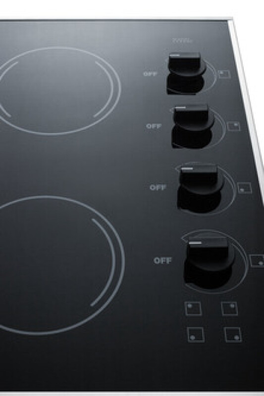 24" Wide 230V 4-Burner Radiant Cooktop CR425BL