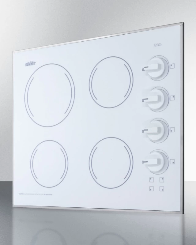 24" Wide 230V 4-Burner Radiant Cooktop CR425WH