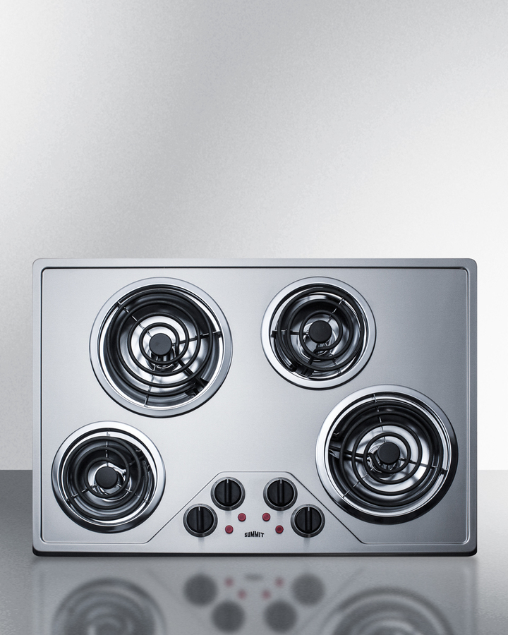 30" Wide 230V 4-Burner Coil Cooktop CR430SS