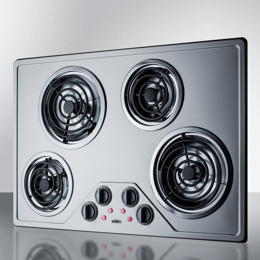 30" Wide 230V 4-Burner Coil Cooktop CR430SS