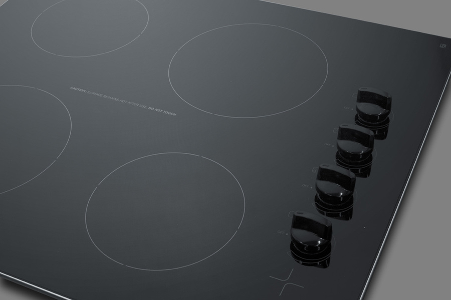 24" Wide 230V 4-Burner Radiant Cooktop CR4B242BL