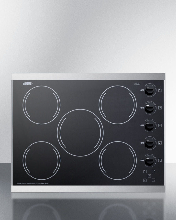 27" Wide 230V 5-Burner Radiant Cooktop CRS5B13B