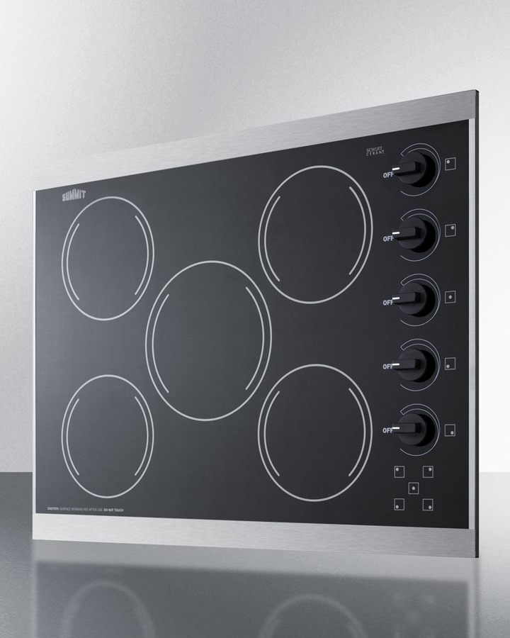 27" Wide 230V 5-Burner Radiant Cooktop CRS5B13B