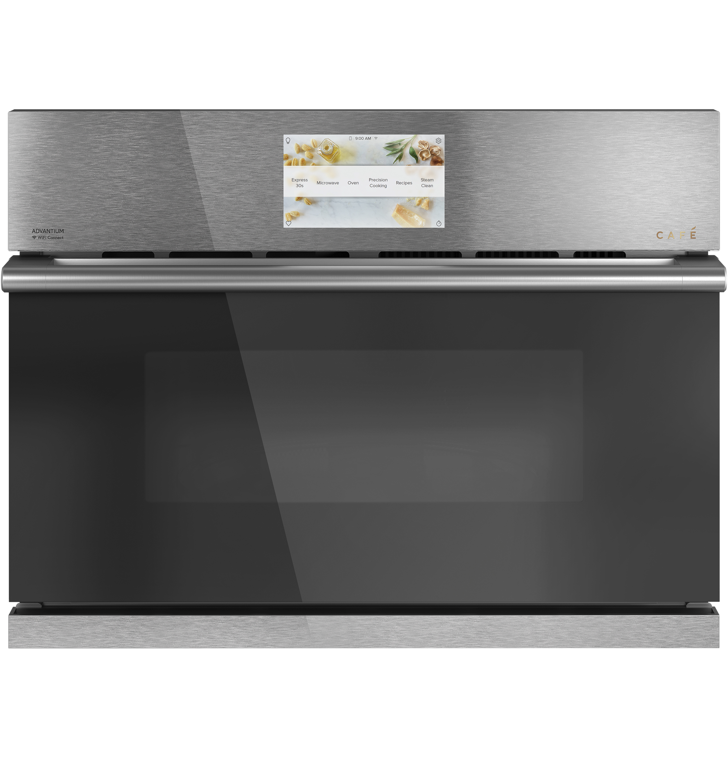 CAFÉ™ 27" Smart Five in One Oven with 120V Advantium® Technology in Platinum Glass CSB912M2NS5