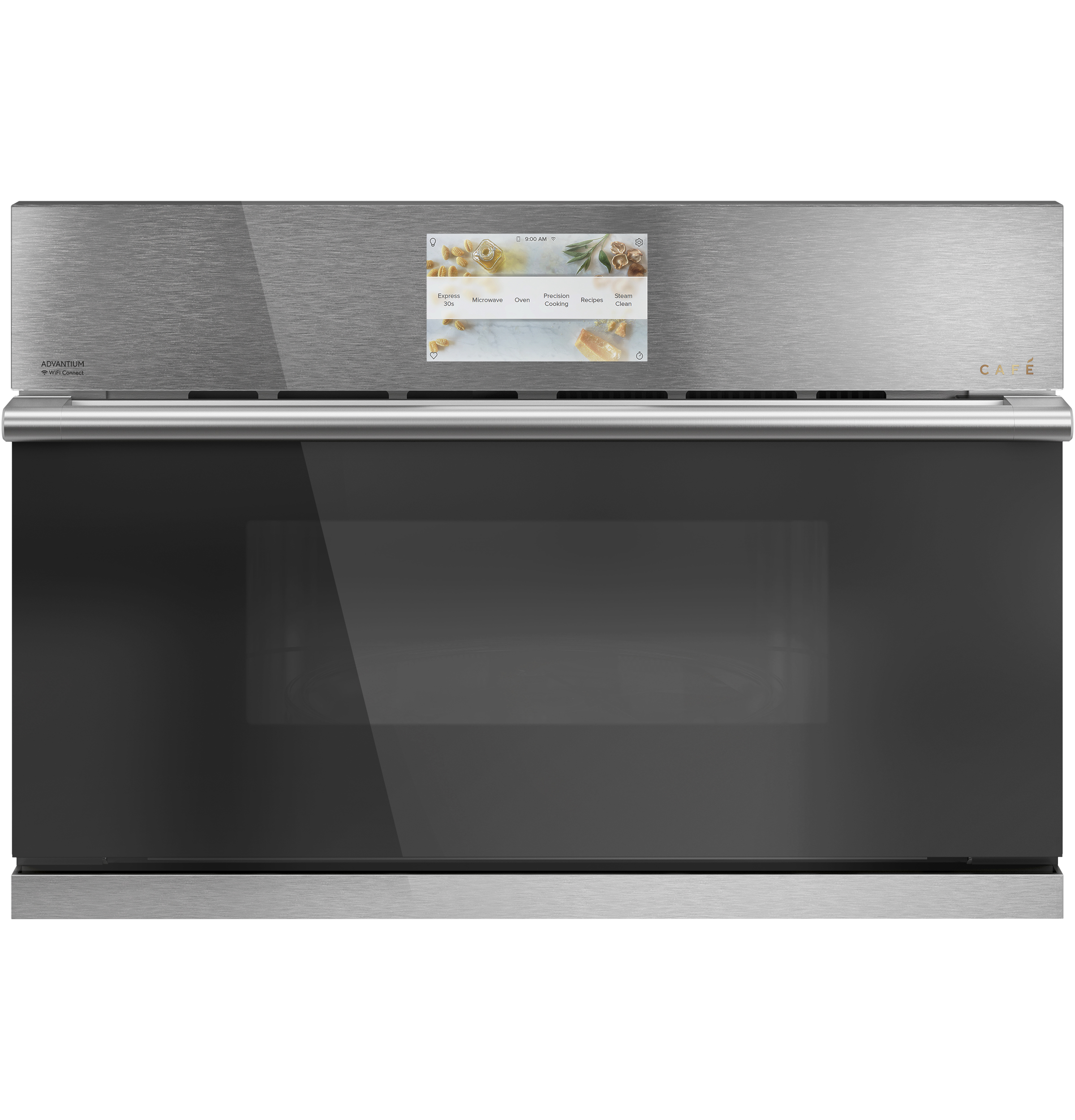 CAFÉ™ 30" Smart Five in One Oven with 120V Advantium® Technology in Platinum Glass CSB913M2NS5