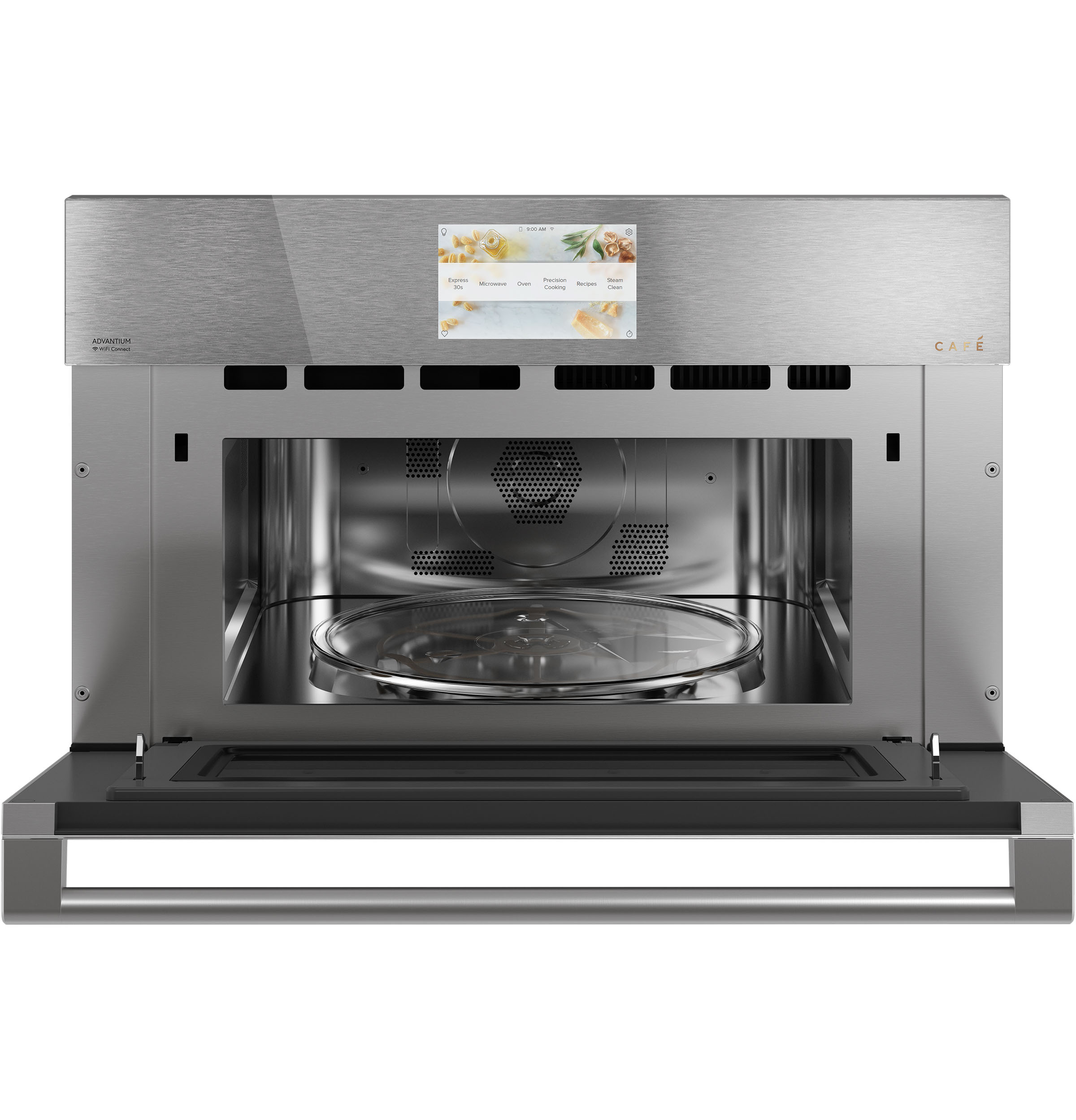 CAFÉ™ 30" Smart Five in One Oven with 120V Advantium® Technology in Platinum Glass CSB913M2NS5