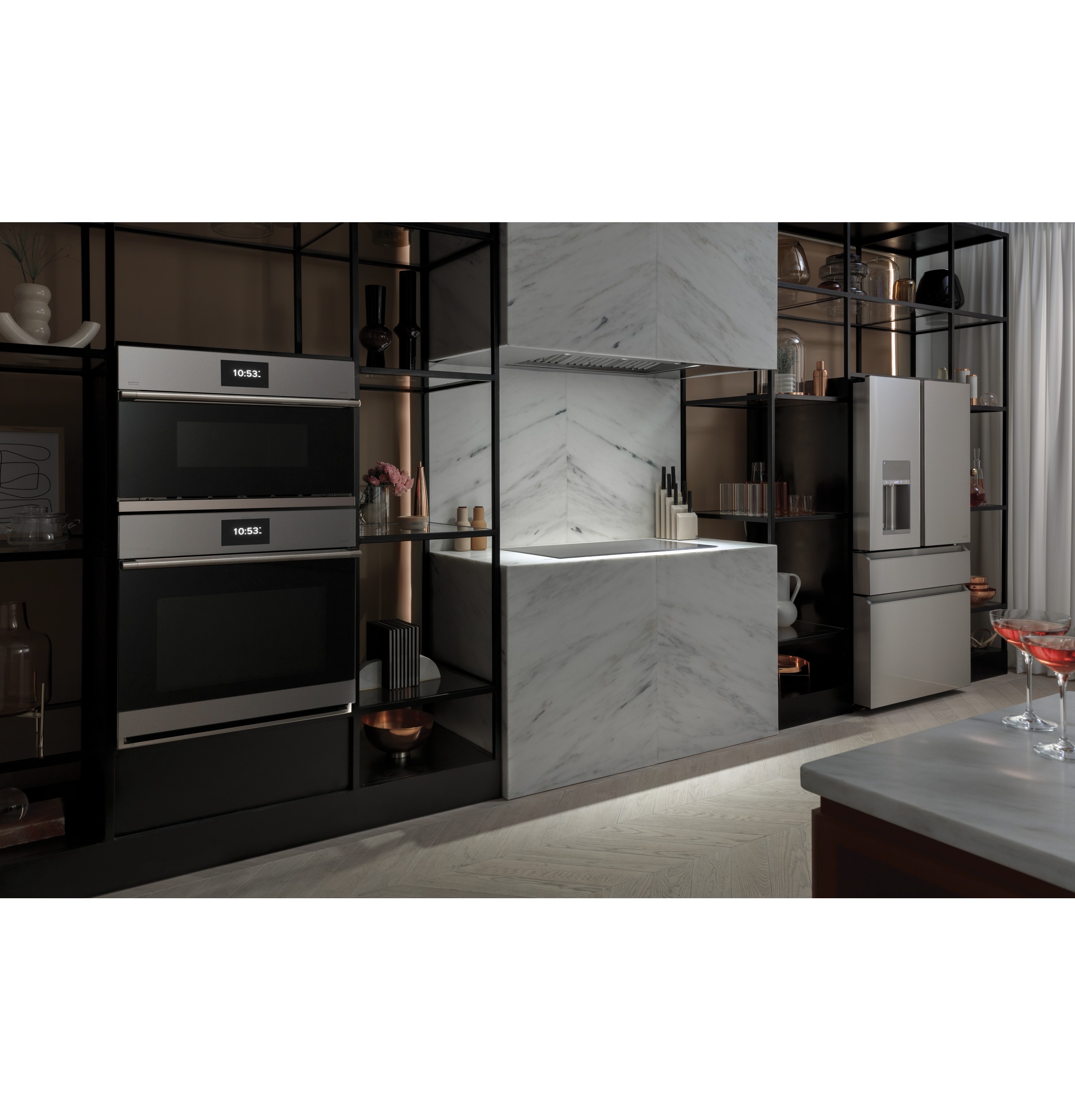 CAFÉ™ 30" Smart Five in One Oven with 120V Advantium® Technology in Platinum Glass CSB913M2NS5