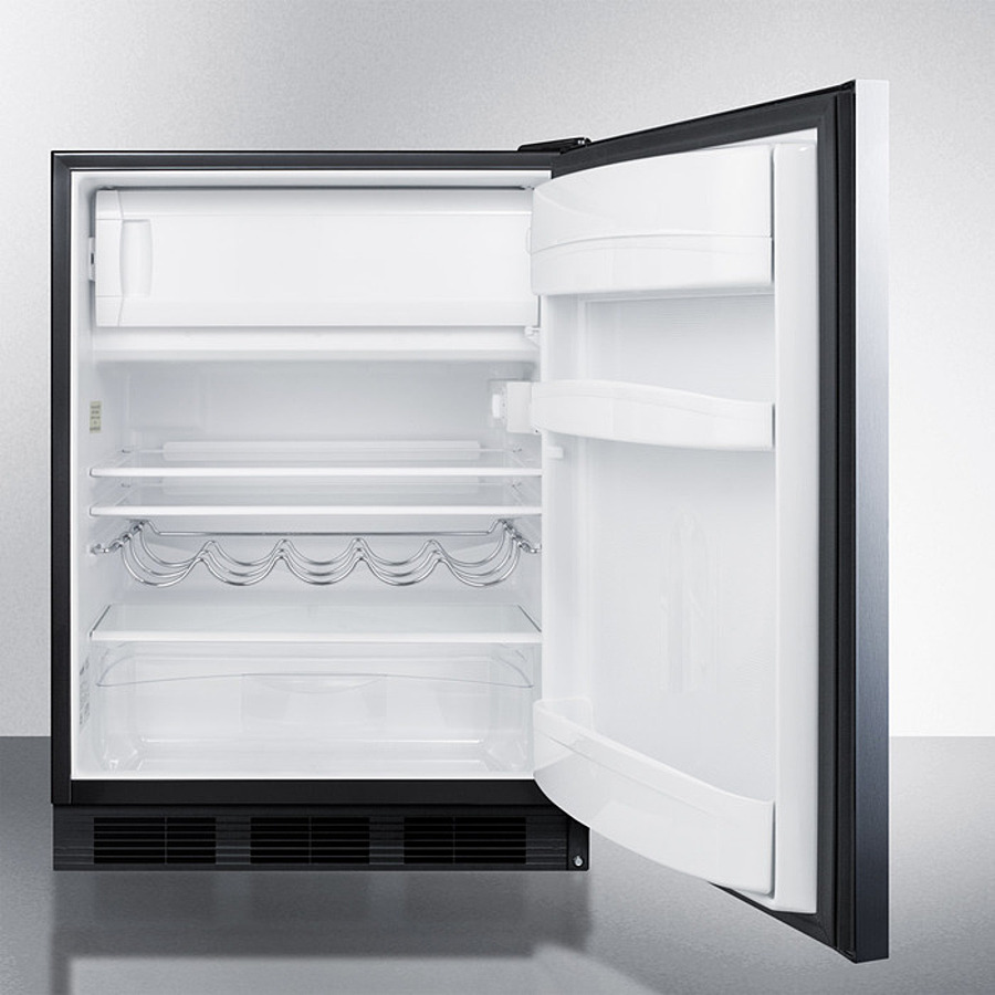 24" Wide Refrigerator-Freezer, ADA Compliant CT663BKSSHHADA