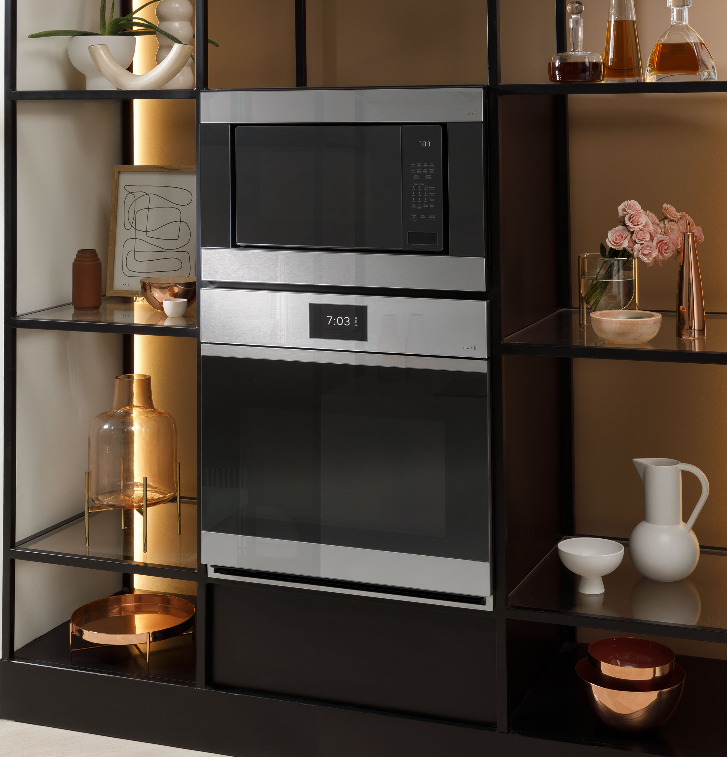 CAFÉ™ 30" Smart Built-In Convection Single Wall Oven in Platinum Glass CTS90DM2NS5