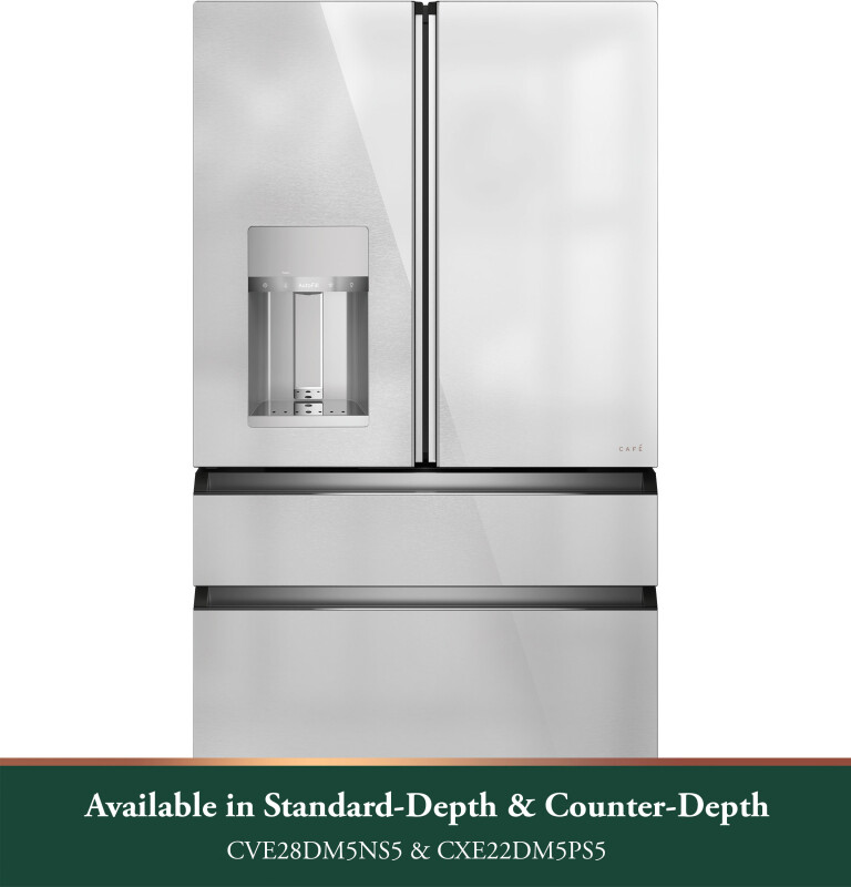 CAFÉ™ ENERGY STAR® 27.8 Cu. Ft. Smart 4-Door French-Door Refrigerator in Platinum Glass CVE28DM5NS5