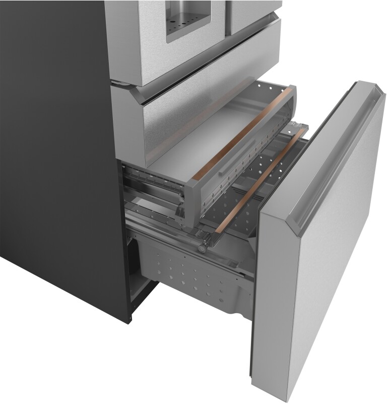 CAFÉ™ ENERGY STAR® 27.8 Cu. Ft. Smart 4-Door French-Door Refrigerator in Platinum Glass CVE28DM5NS5