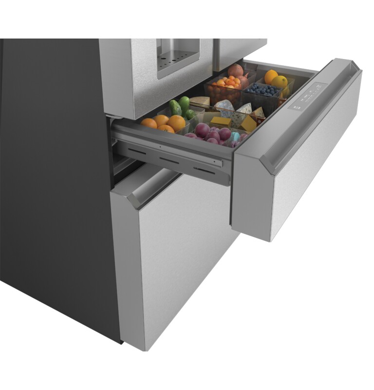 CAFÉ™ ENERGY STAR® 27.8 Cu. Ft. Smart 4-Door French-Door Refrigerator in Platinum Glass CVE28DM5NS5