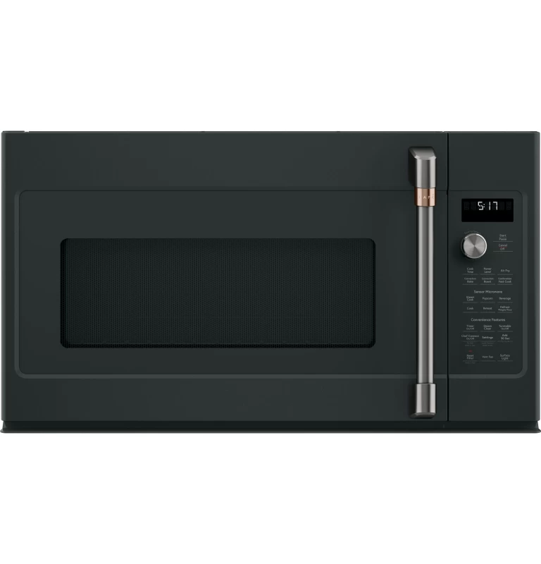 Cafe 1.7 Cu. Ft. Convection Over-the-Range Microwave Oven Matte Black / Brushed Stainless CVM517P3RD1 Picture 1
