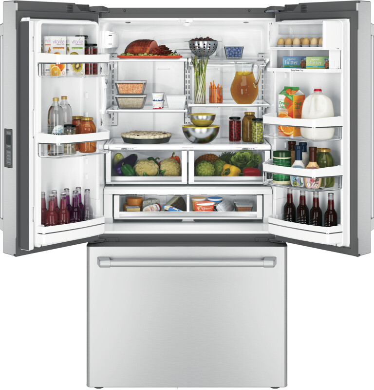 GE Series 23.1 Cu. Ft. Counter-Depth French-Door Refrigerator CWE23SSHSS