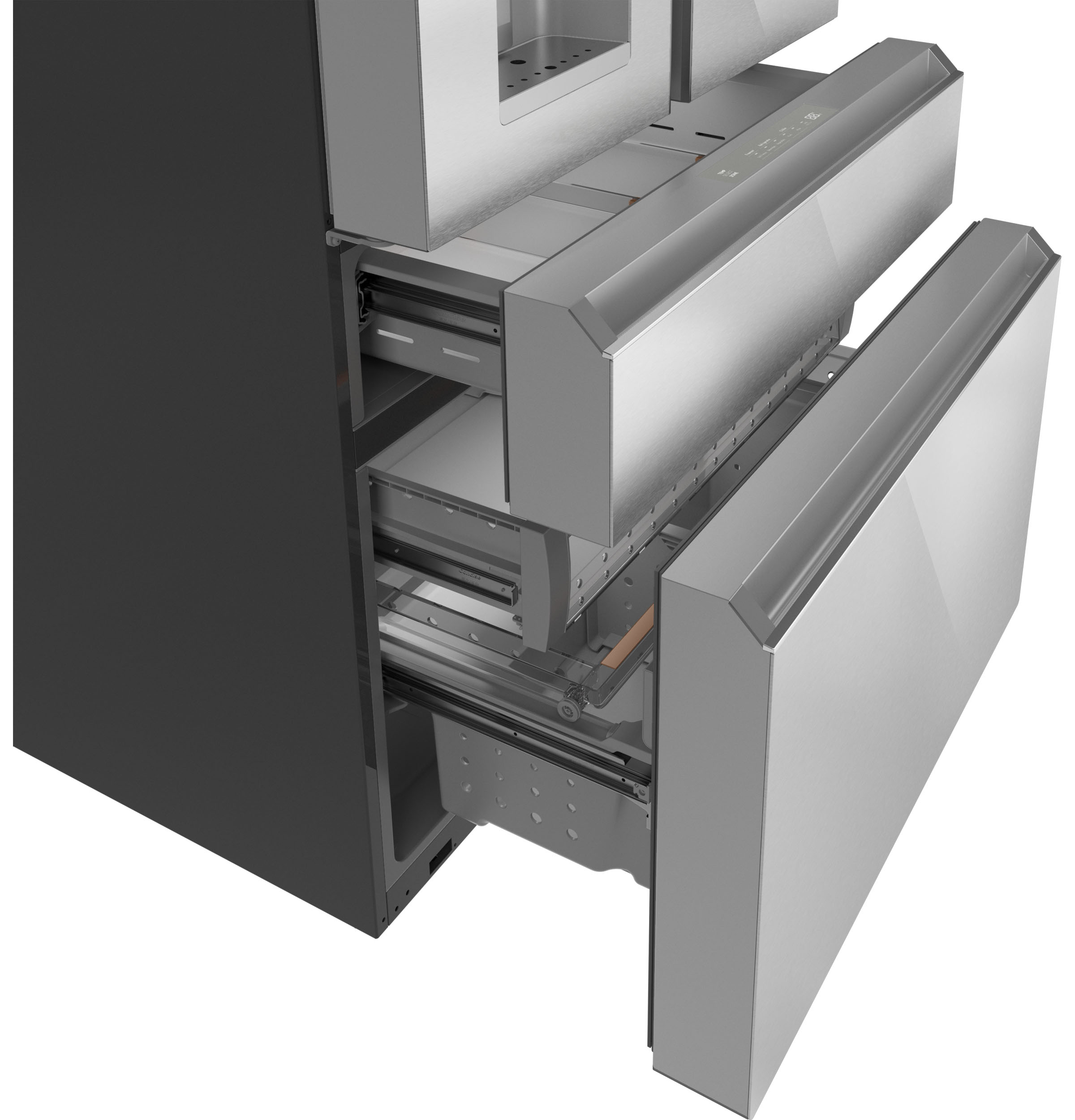 CAFÉ™ ENERGY STAR® 22.3 Cu. Ft. Smart Counter-Depth 4-Door French-Door Refrigerator in Platinum Glass CXE22DM5PS5