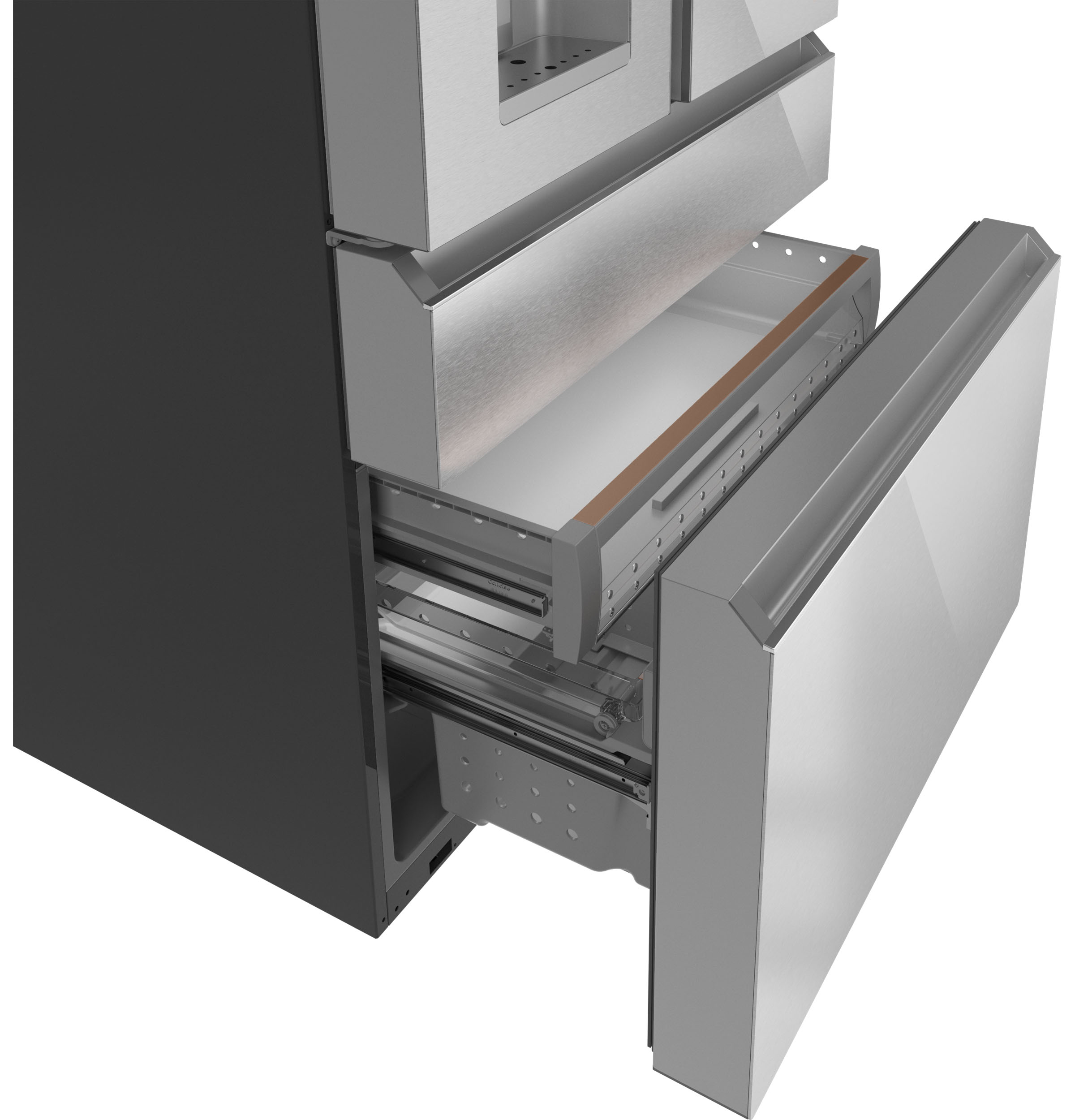 CAFÉ™ ENERGY STAR® 22.3 Cu. Ft. Smart Counter-Depth 4-Door French-Door Refrigerator in Platinum Glass CXE22DM5PS5