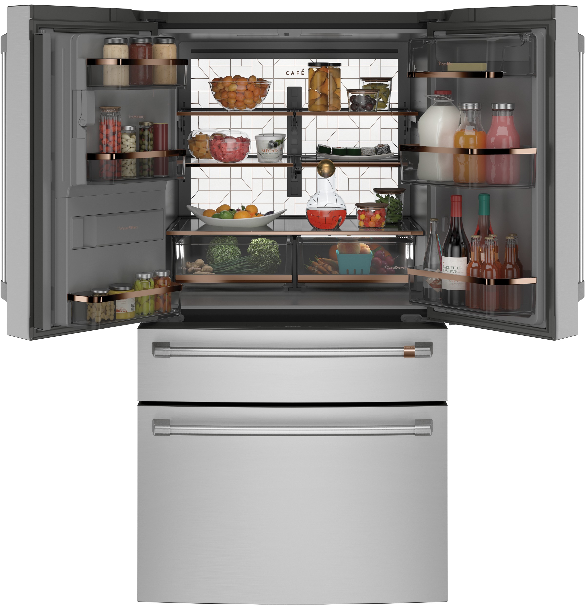 CAFÉ™ ENERGY STAR® 22.3 Cu. Ft. Smart Counter-Depth 4-Door French-Door Refrigerator CXE22DP2PS1