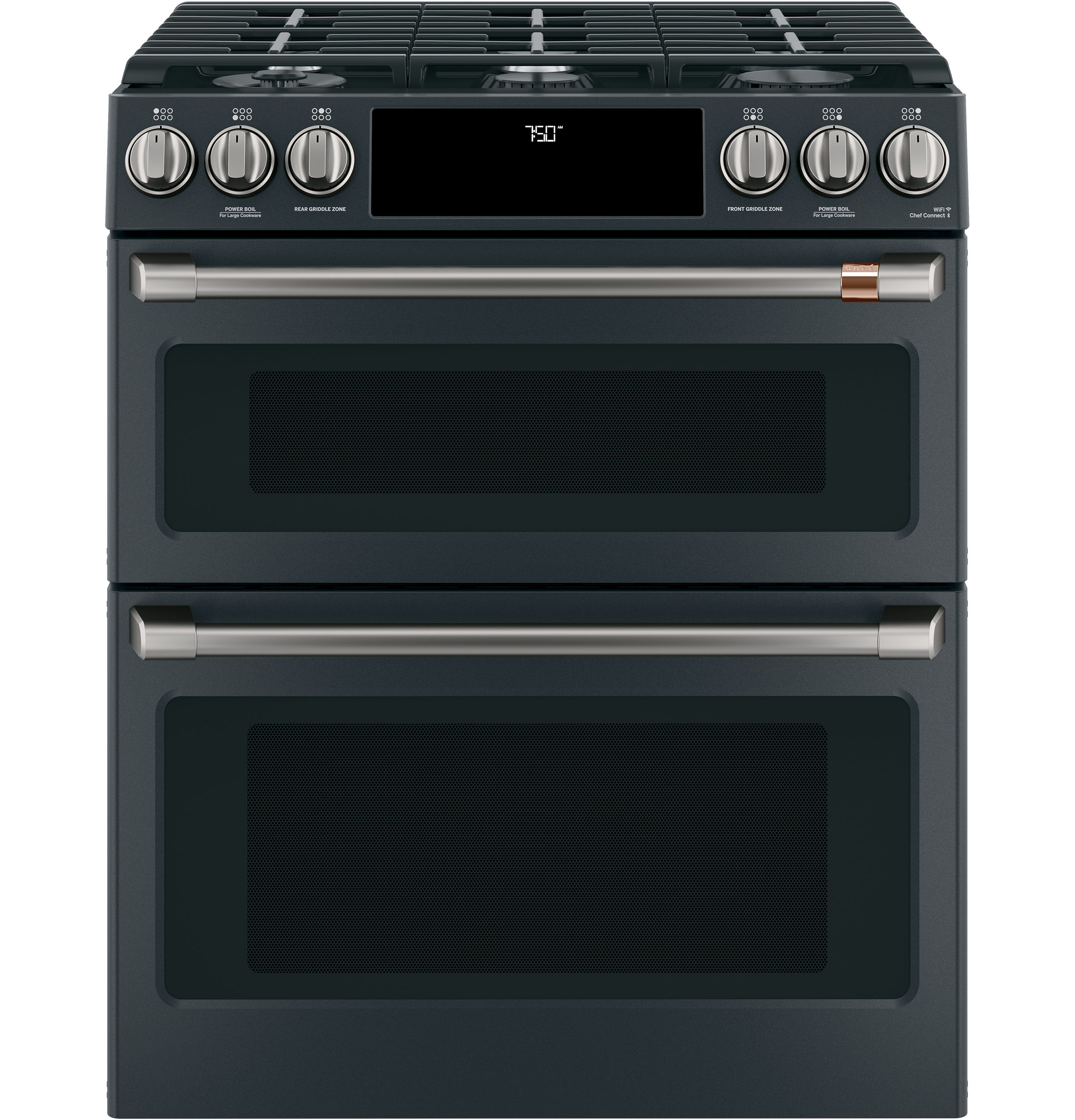 CAFÉ™ Front Control Gas Knobs and Handles - Brushed Black CXFCGHKPMBT