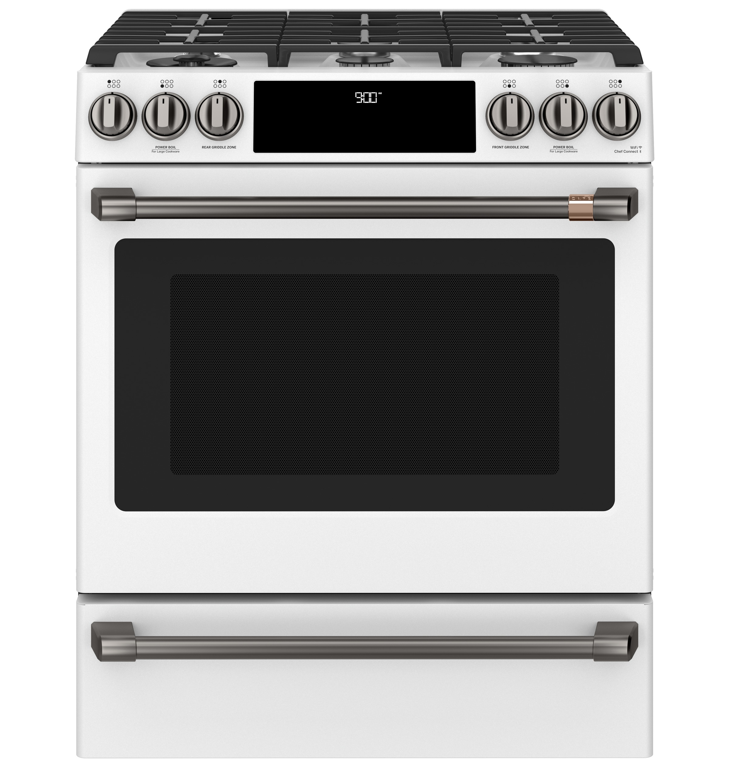 CAFÉ™ Front Control Gas Knobs and Handles - Brushed Black CXFCGHKPMBT