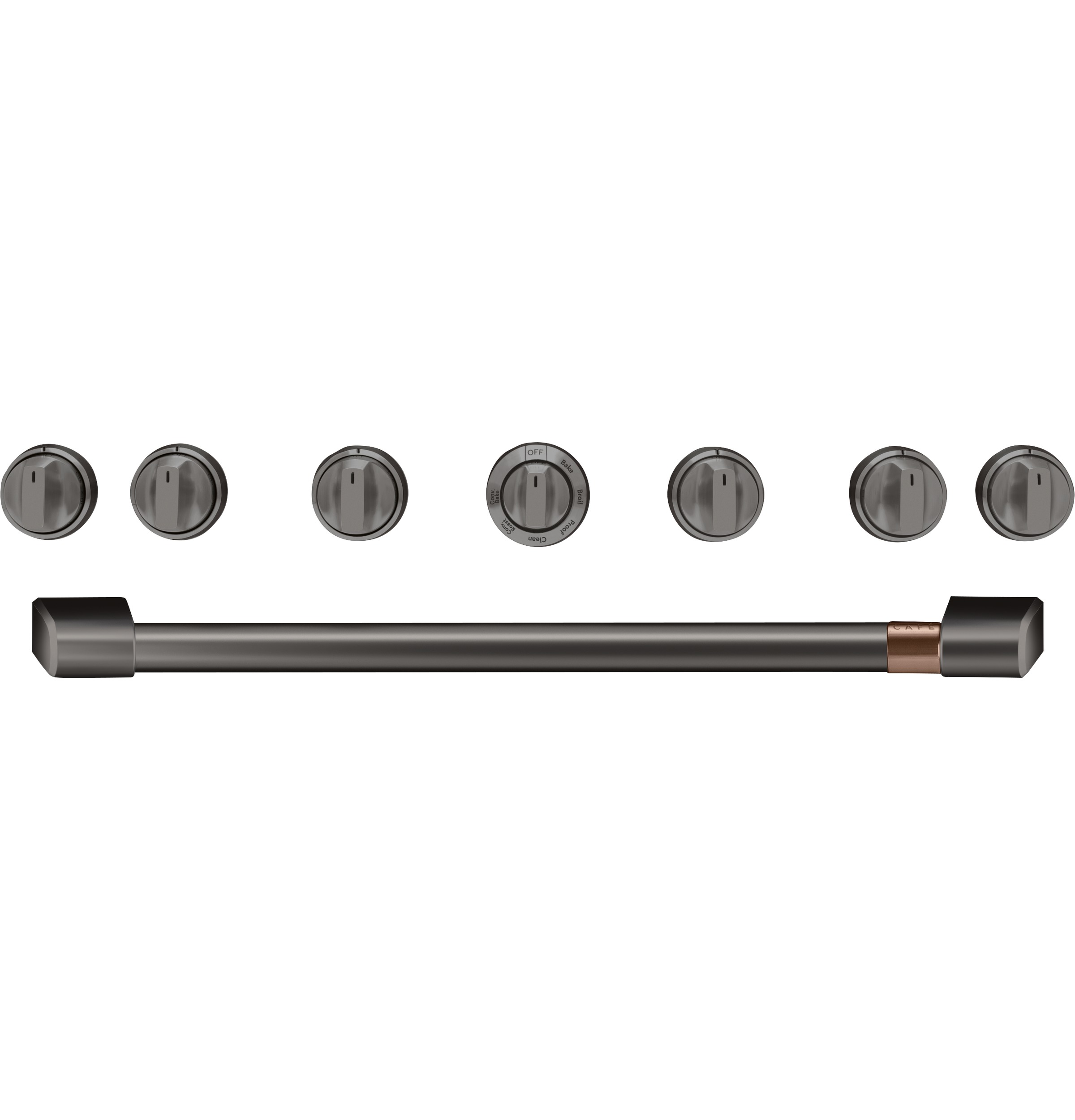 CAFÉ™ 36" Brushed Black Handle & Knob Set for Pro Range and Rangetop CXPR6HKPMBT