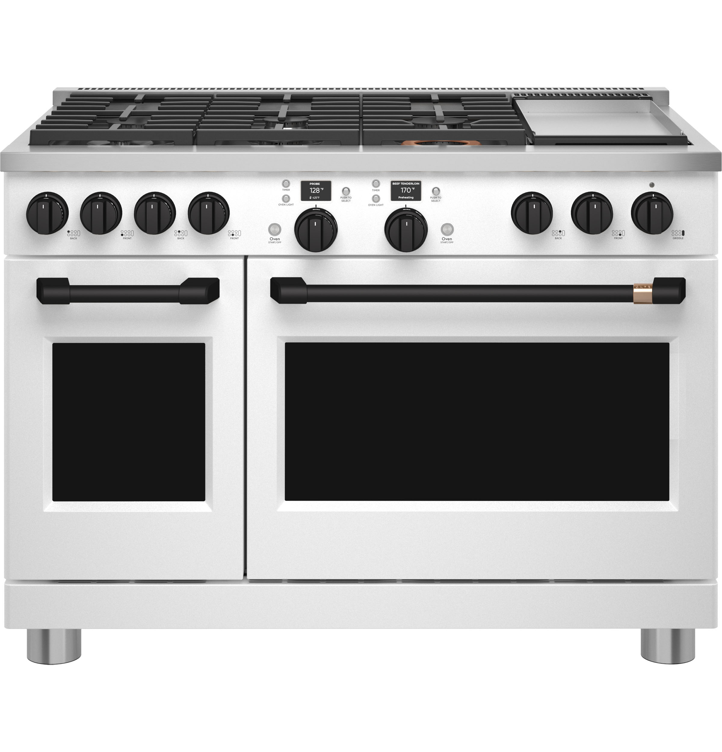 CAFÉ™ 48” Flat Black Handle & Knob Set for Pro Range and Rangetop CXPR8HKPTFB