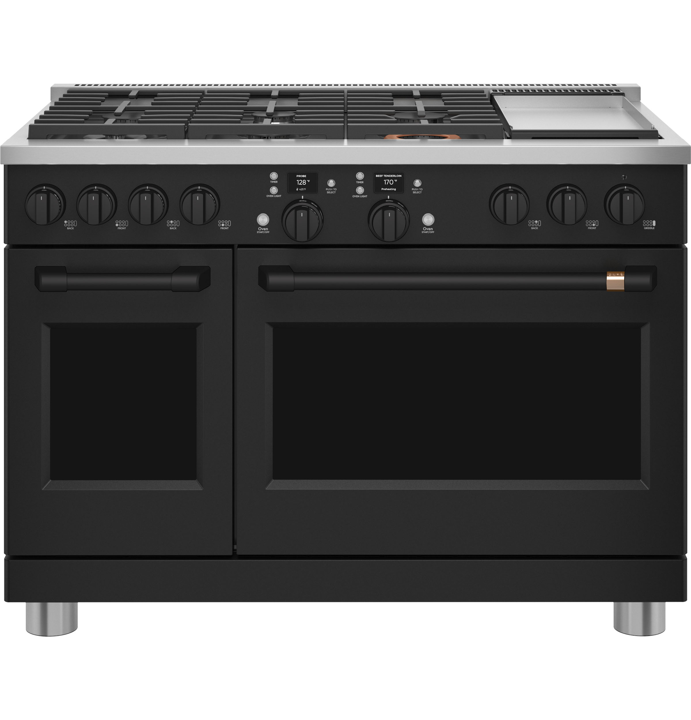 CAFÉ™ 48” Flat Black Handle & Knob Set for Pro Range and Rangetop CXPR8HKPTFB