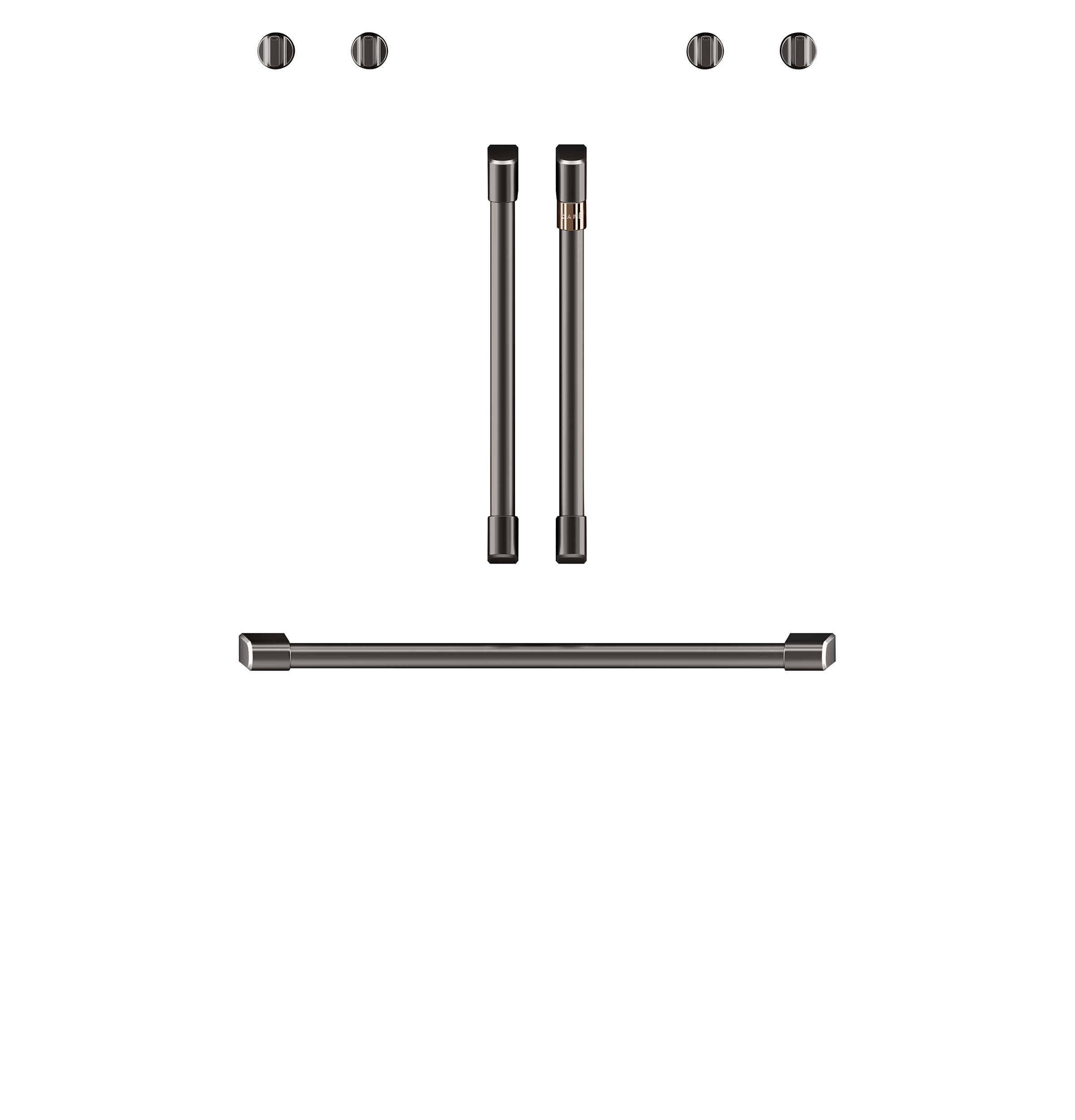 CAFÉ™ 2 French-Door Handles; 1 - 30" Handle; - Brushed Black CXWDFHKPMBT