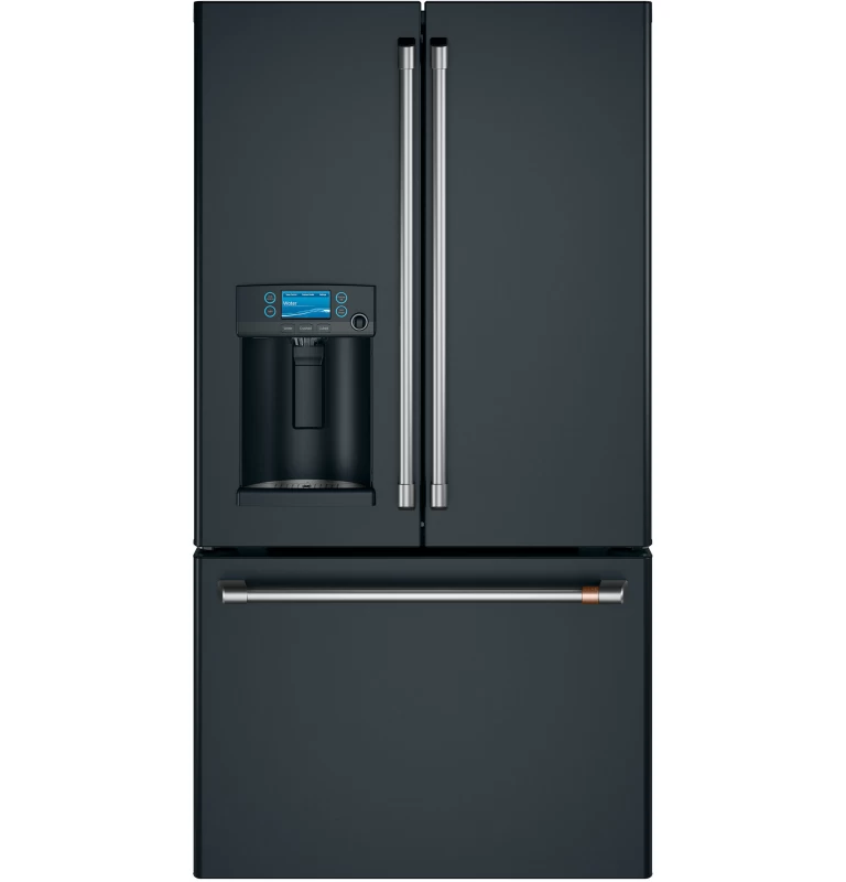Cafe ENERGY STAR 22.1 Cu. Ft. Smart Counter-Depth French-Door Refrigerator with Hot Water Dispenser Matte Black CYE22TP3MD1 Picture 1