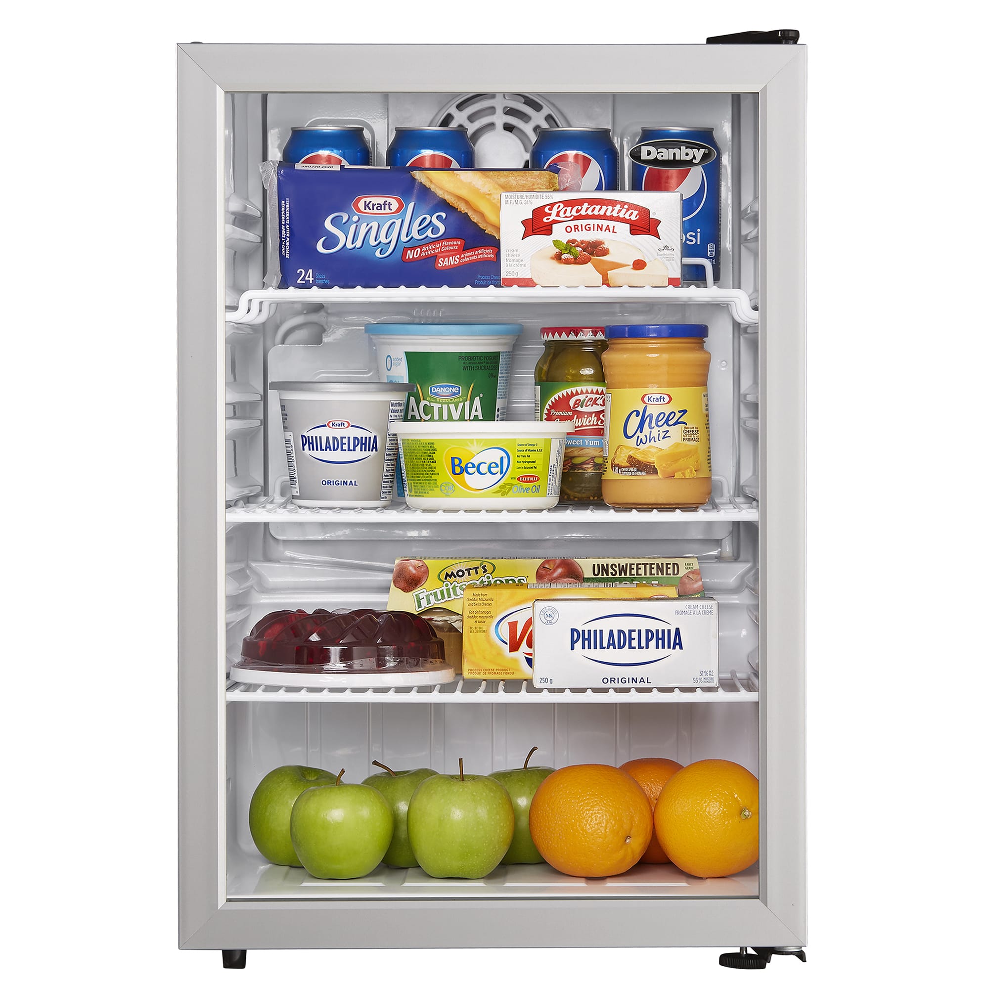 2.6 cu. ft. Compact Glass Door Fridge in Platinum DAG026A1BDB