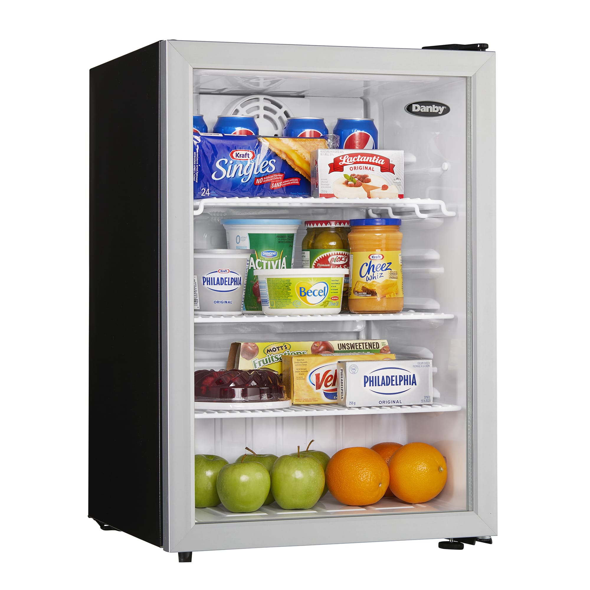 2.6 cu. ft. Compact Glass Door Fridge in Platinum DAG026A1BDB