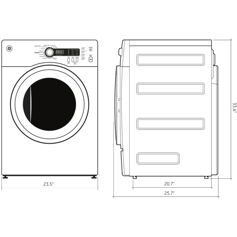 4.0 Cu.Ft. Stainless Steel Capacity 24" Ventless Condenser Frontload Electric Dryer DCCH485EKMS