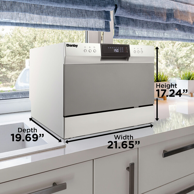 6 Place Setting Countertop Dishwasher in Silver DDW631SDB