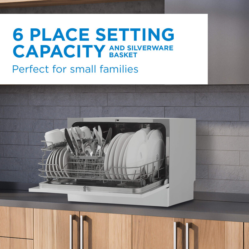 6 Place Setting Countertop Dishwasher in Silver DDW631SDB