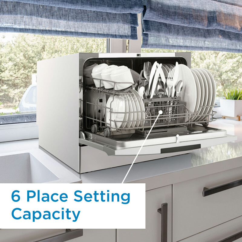 6 Place Setting Countertop Dishwasher in Silver DDW631SDB