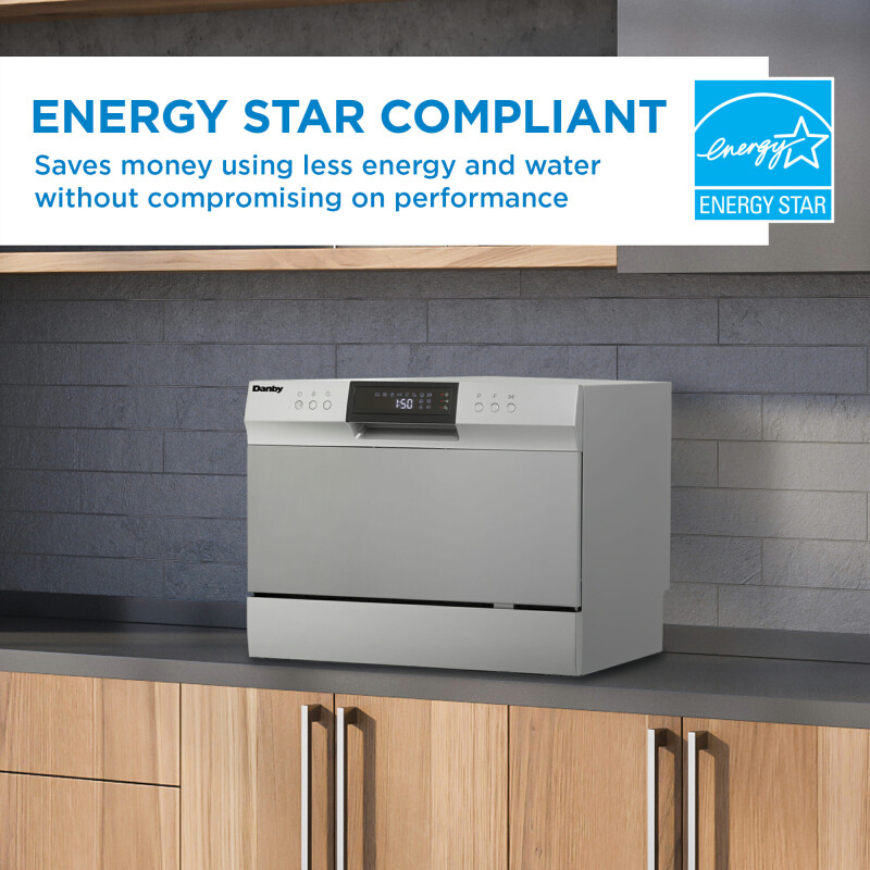 6 Place Setting Countertop Dishwasher in Silver DDW631SDB