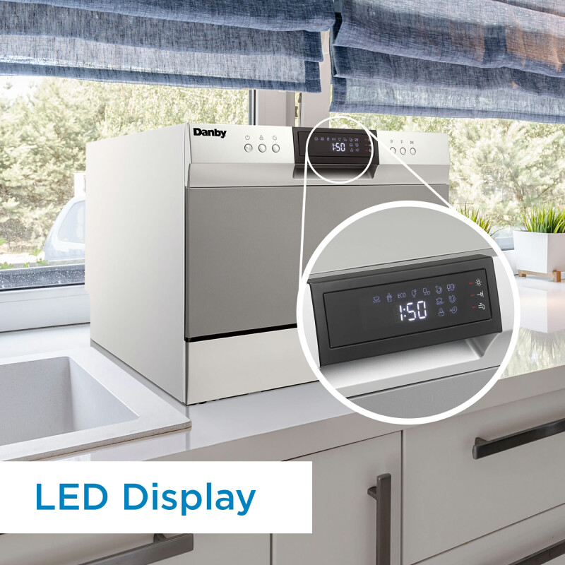 6 Place Setting Countertop Dishwasher in Silver DDW631SDB