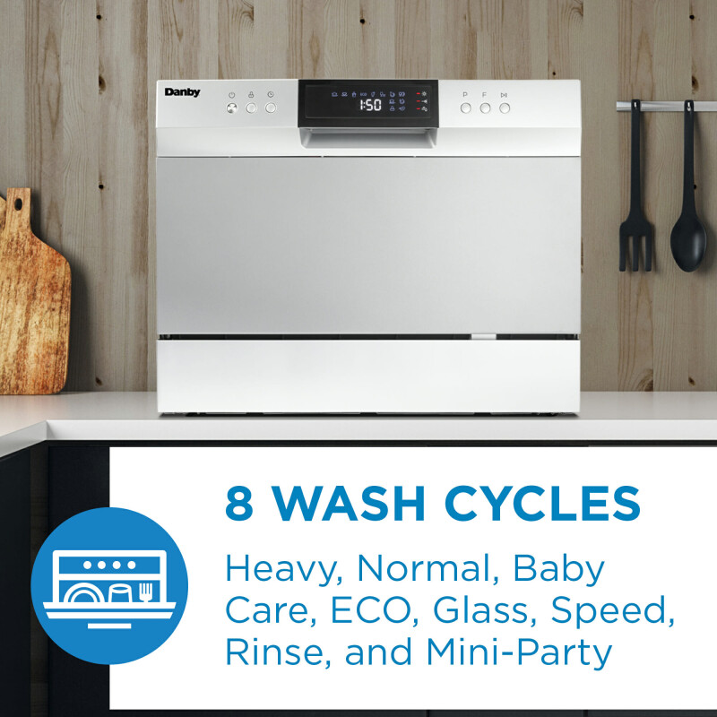 6 Place Setting Countertop Dishwasher in Silver DDW631SDB