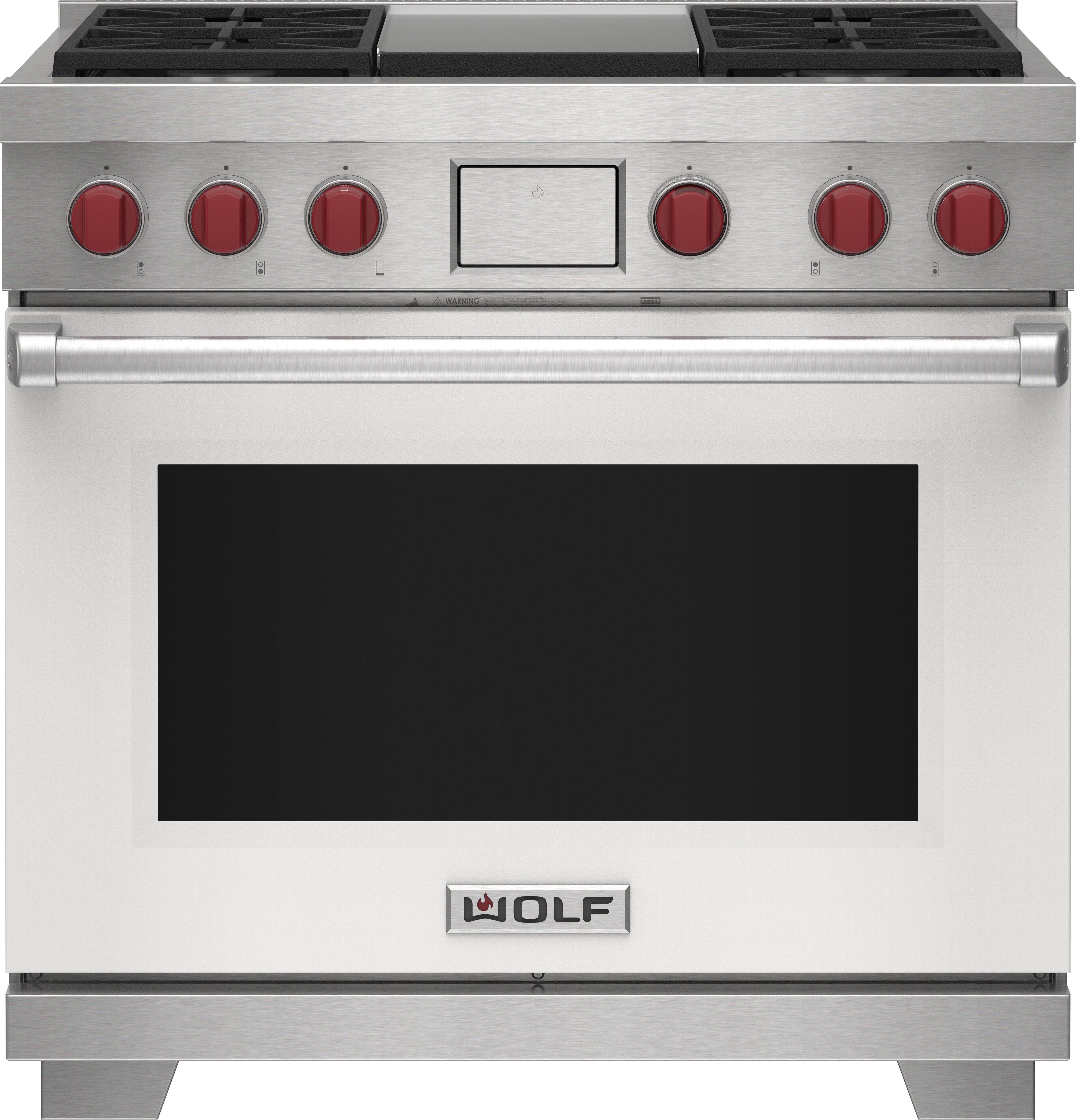 36" Dual Fuel Range - 4 Burners and Infrared Griddle DF36450GBKP