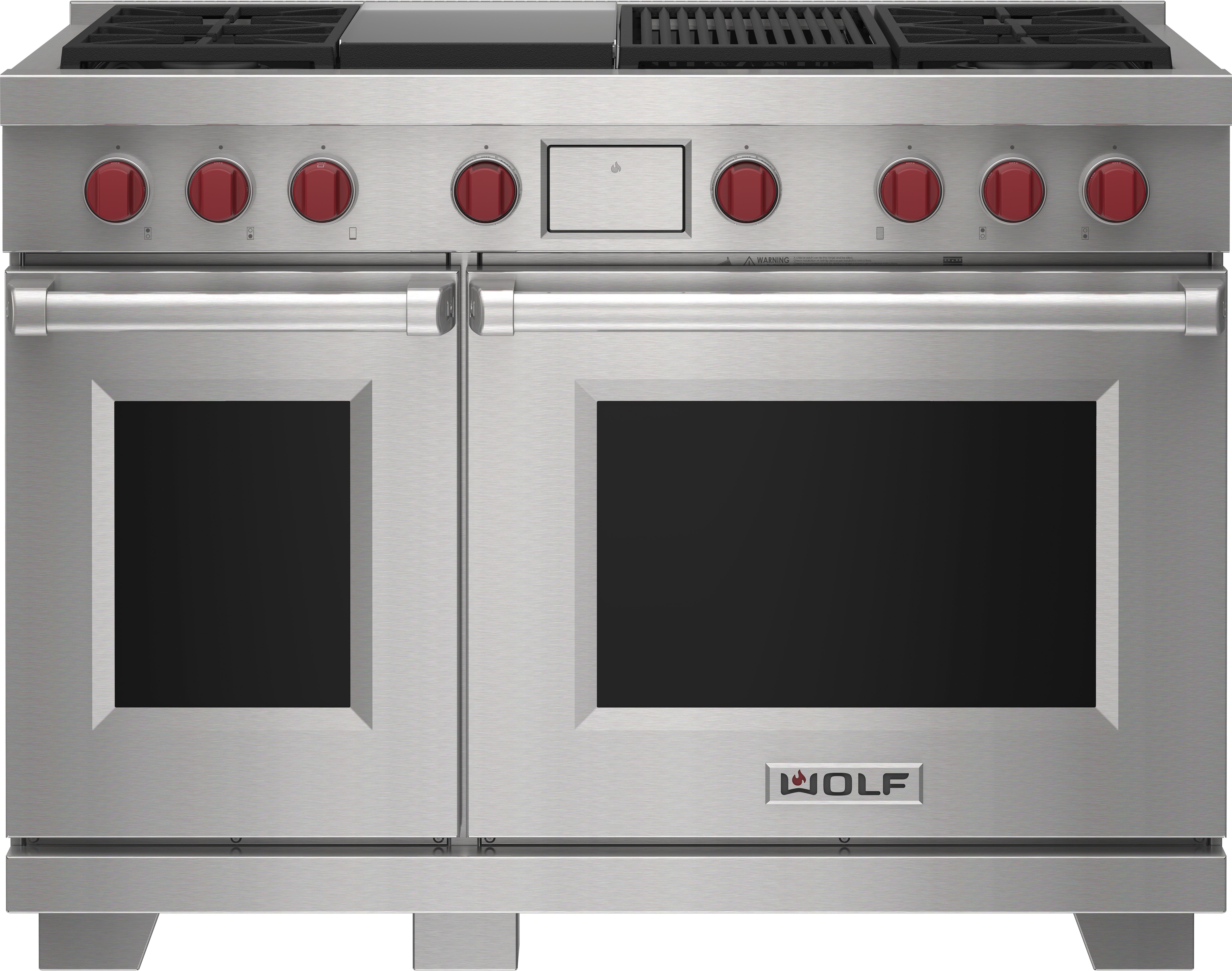 48" Dual Fuel Range - 4 Burners, Infrared Charbroiler and Infrared Griddle DF48450CGWHP