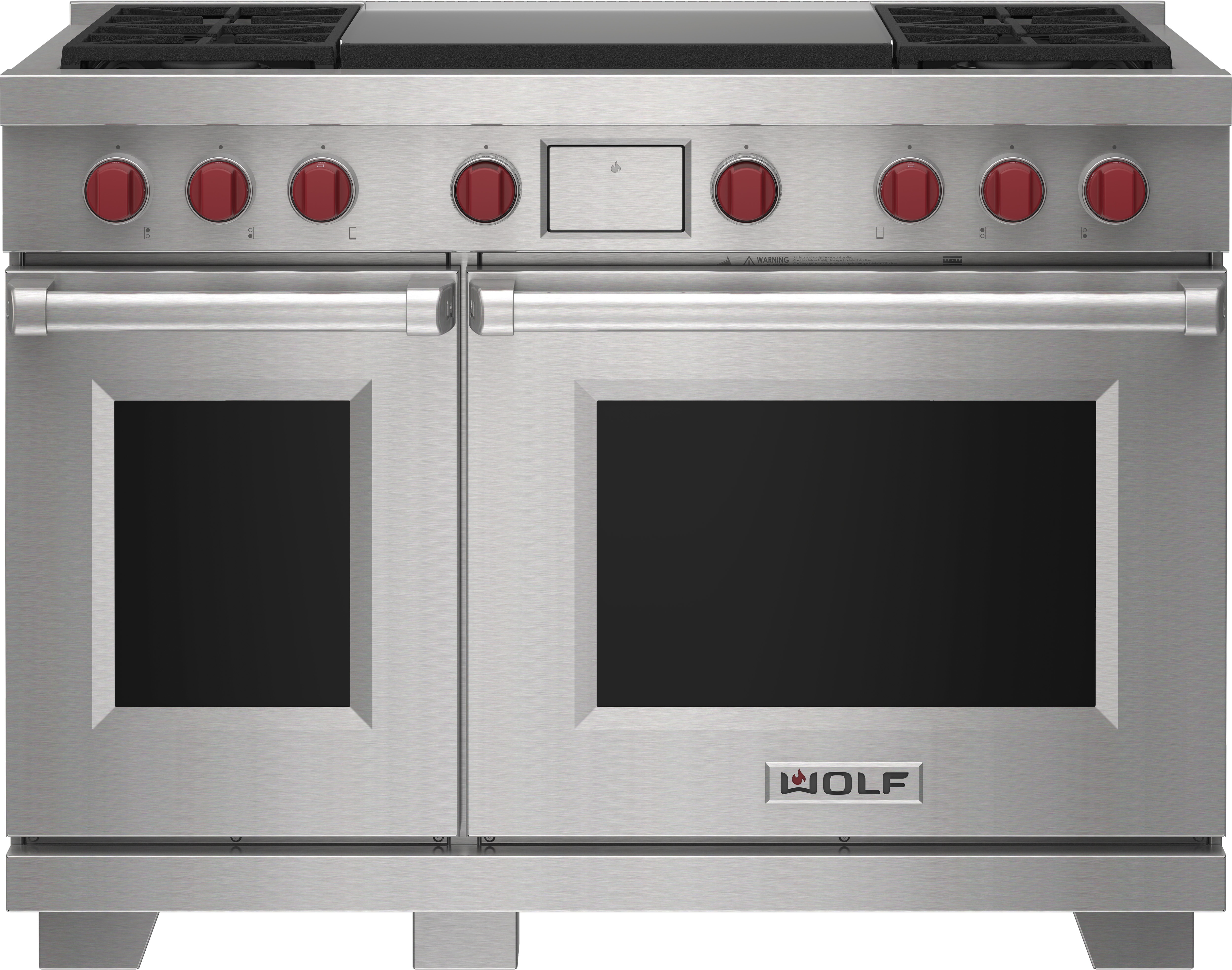 48" Dual Fuel Range - 4 Burners and Infrared Dual Griddle DF48450DGBKPLP