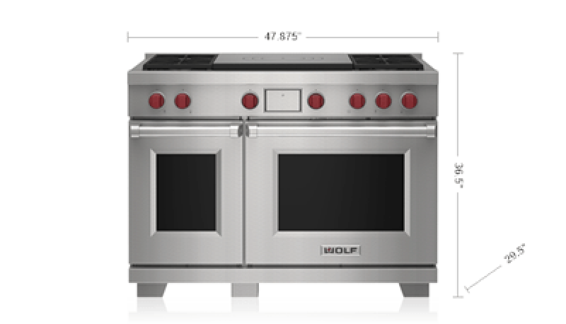 48" Dual Fuel Range - 4 Burners and French Top DF48450FBKP