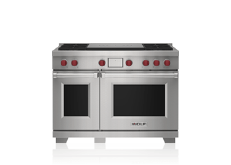 48" Dual Fuel Range - 4 Burners and French Top DF48450FBKPLP