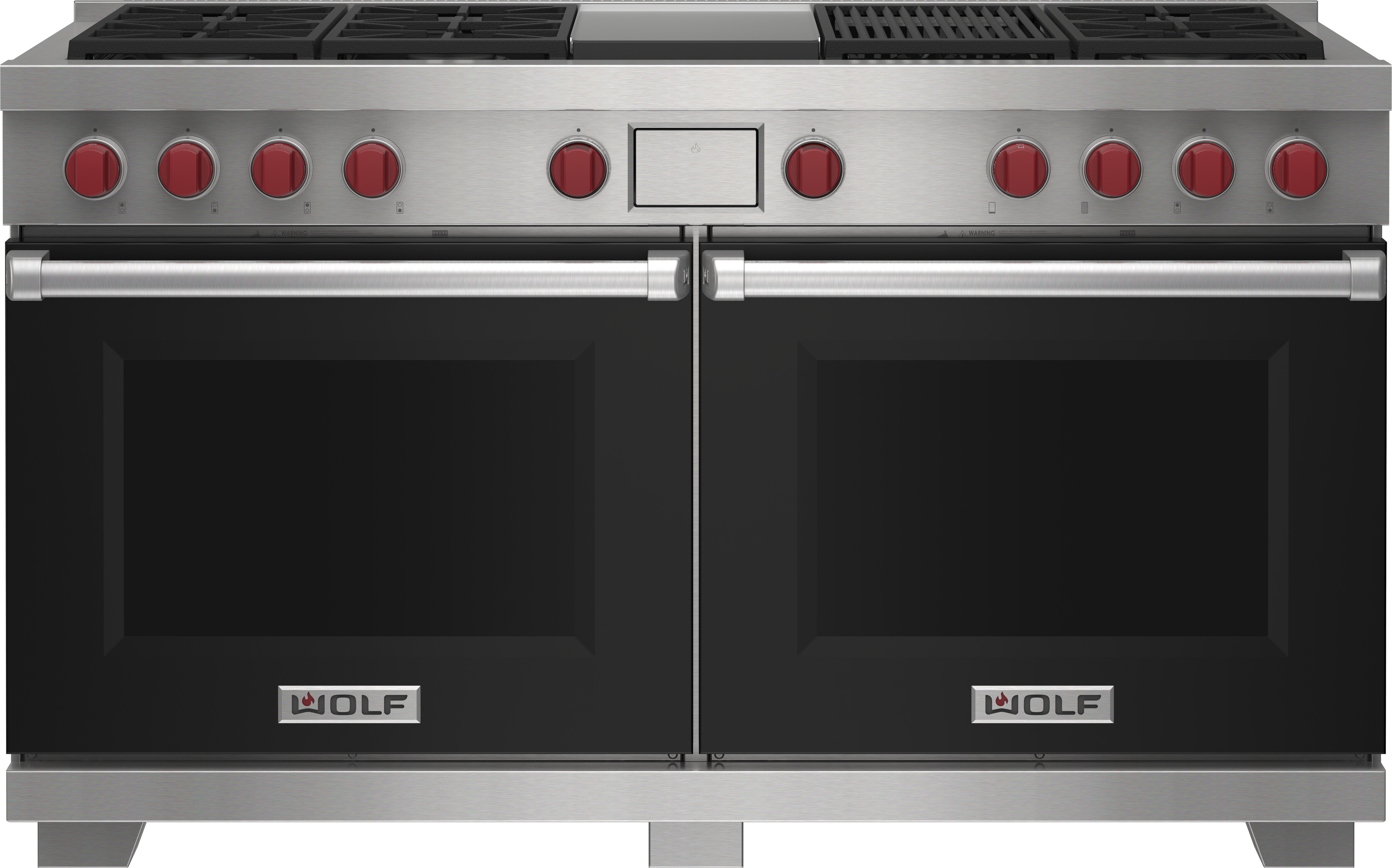 60" Dual Fuel Range - 6 Burners, Infrared Charbroiler and Infrared Griddle DF60650CGBKPLP