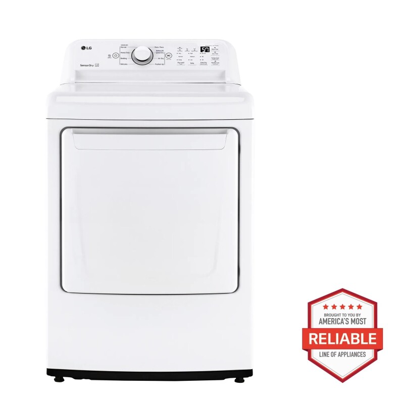 LG 7.3 cu. ft. Ultra Large Capacity Electric Dryer with Sensor Dry Technology White DLE7000W Picture 1