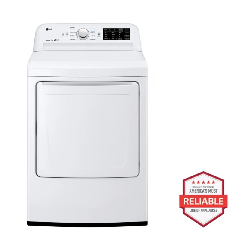 LG 7.3 cu. ft. Electric Dryer with Sensor Dry Technology White DLE7100W Picture 1