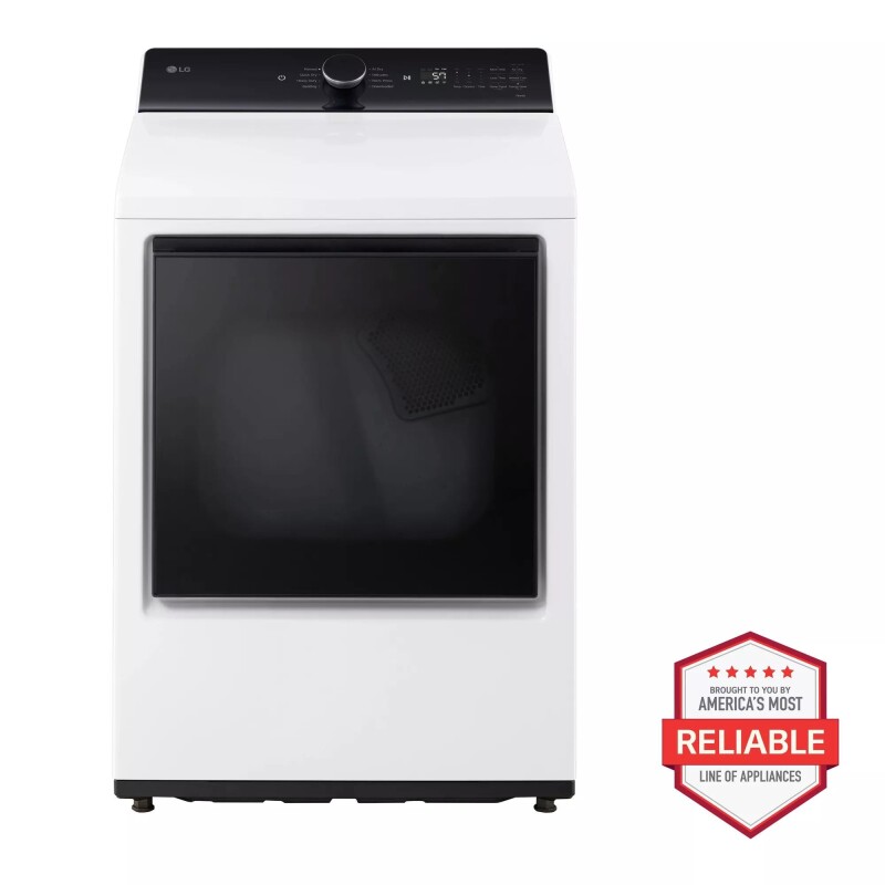 7.3 cu. ft. Ultra Large Capacity Rear Control Electric Dryer with LG EasyLoad™ Door and AI Sensing DLE8400WE