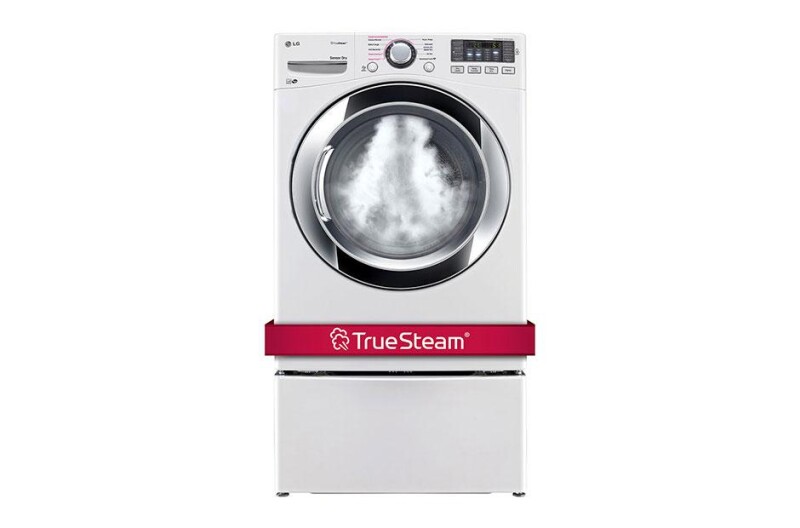 LG 7.4 cu. ft. Ultra Large Capacity SteamDryer™ w/ NFC Tag On White DLEX3370W Picture 1